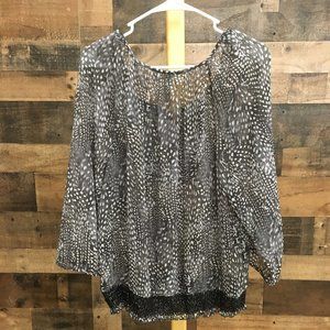 black & white spotted tunic XL